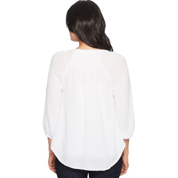 Michael Stars Women's XS Peasant Top Double Gaze 3/4 Sleeve White - NWT - Picture 3 of 7